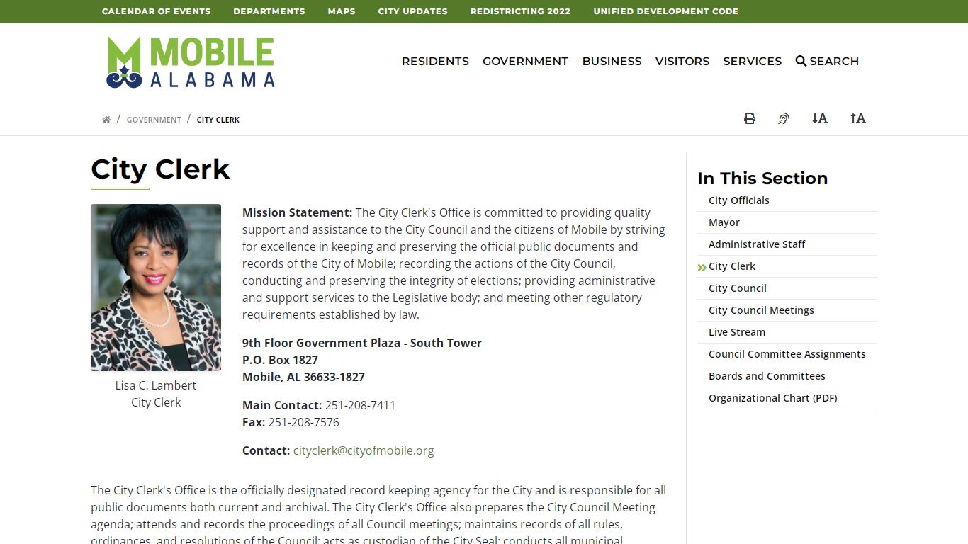 City Clerk : City of Mobile - Mobile, Alabama